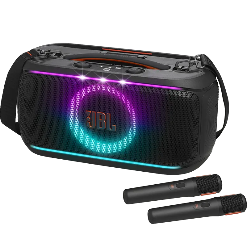 JBL PartyBox On-The-Go 2 (2 Microphones) | 100W | 15hrs | Dual Wireless ...
