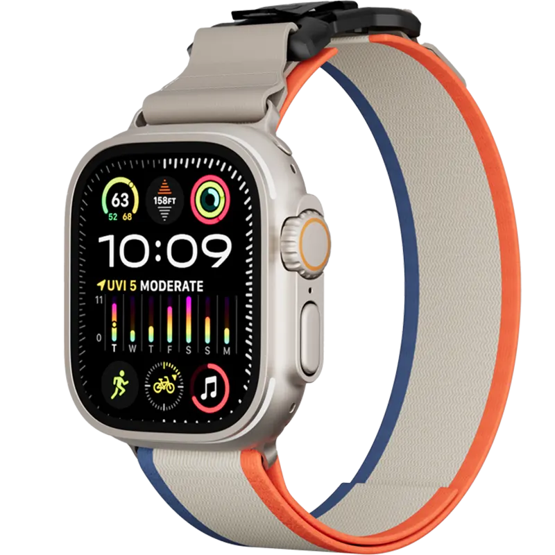 Levelo-Rove-Nylon-Watch-Strap-Orange-White-Mascom.webp