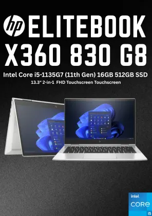 HP EliteBook X360 830 G8 | i5 11th Gen | 16GB 256GB SSD | 13.3'' | 2-in-1 Touch-screen