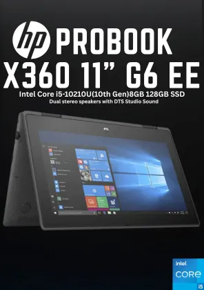 HP ProBook x360 11 G6 EE i5 10th Gen 8GB 128GB SSD 11'' 2-in-1 Touchscreen
